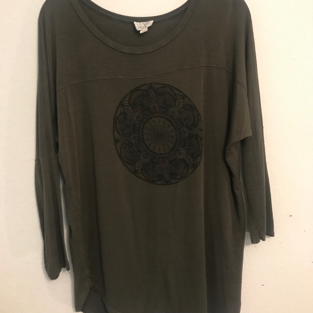 Army green long sleeve tee